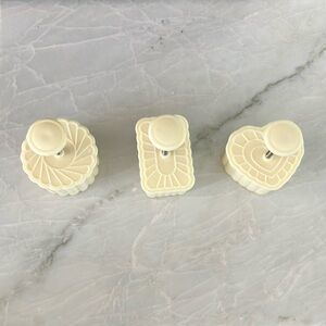 Cream Ceramic Knobs Set of 3
